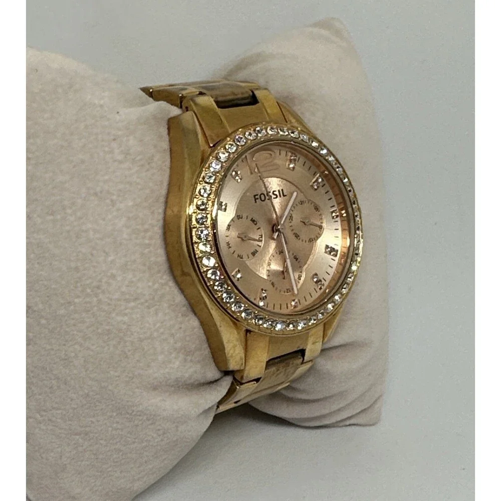 Fossil Riley ES2811 Women's Gold Stainless Steel Analog Dial Quartz Watch HME520